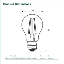 Load image into Gallery viewer, LEDVANCE LED PERFORMANCE FILAMENT CLASSIC 7W E27 DIM A60 (827/840/865)